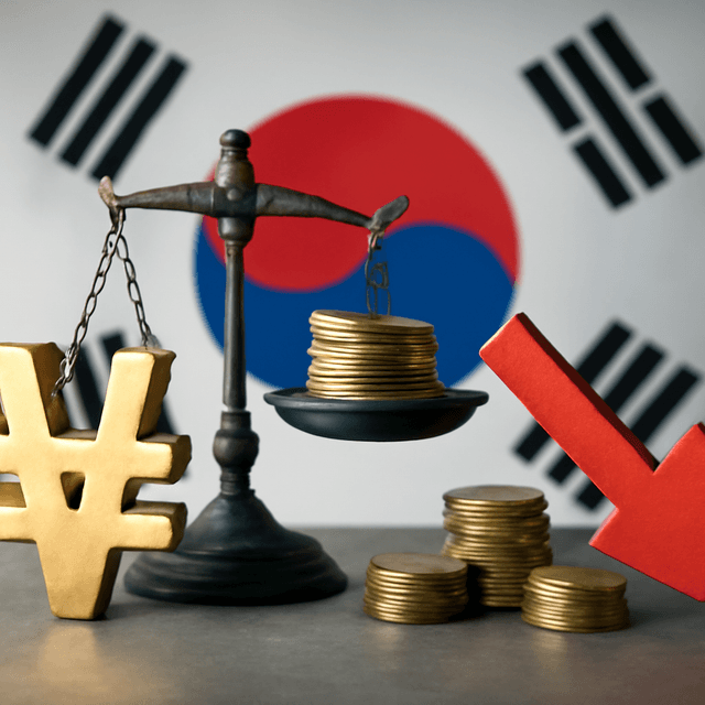 The current account surplus of South Korea decreased in October.